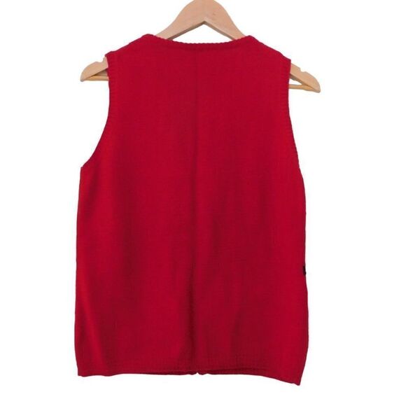 Womens Christmas Sweater Vest  Embroidered Beaded Zip Velvet Size Small - Picture 4 of 4